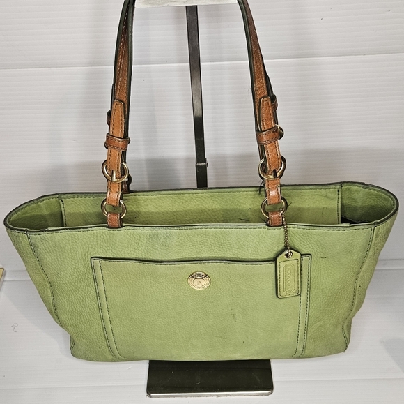 Coach Handbags - Vintage Coach Chelsea Tote Green Nubuc F10187 Rare